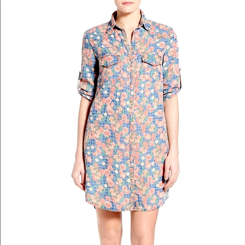 Kut from the Kloth floral snap button shirt dress